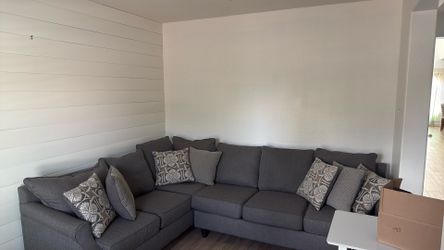 Dark Gray 6 seater couch with pillows