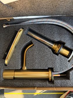 Brushed Gold Bathroom Faucet with Drain
