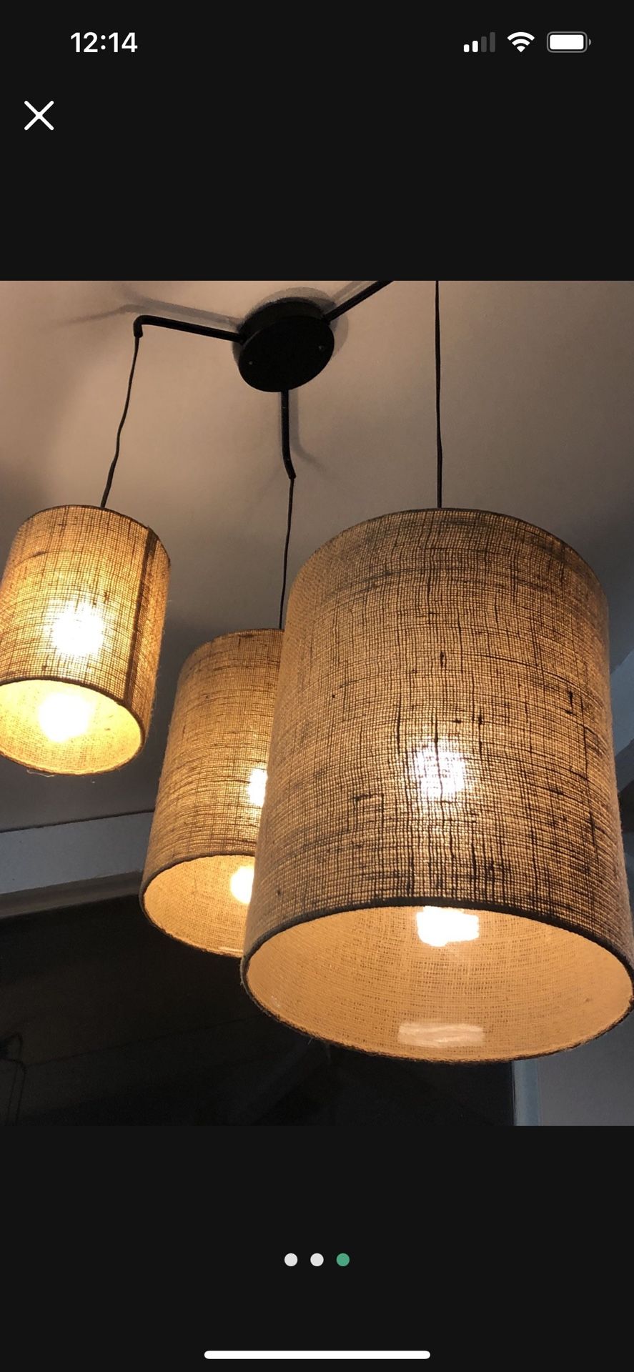 World market Hanging Burlap Lamp Shades