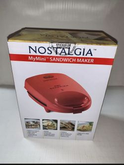 Nostalgia My Mini Sandwich Maker Red , New In Box for Sale in