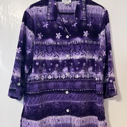Graff Wear Button Up Top Size Large Vintage 