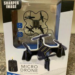Sharper Image Rechargeable 2.4GHz Micro Drone With Gyro Stabilization.
