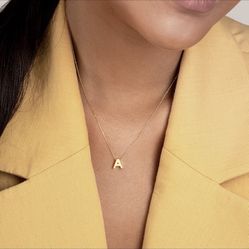 14k solid gold  Letters Necklace