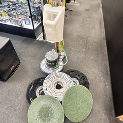 WAXIE 17 FLOOR MACHINE POLISHER WITH PADS BRUSHES