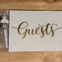 Wedding Guest Book and Couple Pen Set