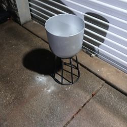 Silver, Metal, Plant Stand. $25.