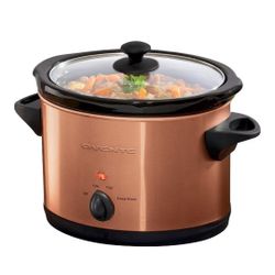 OVENTE 4-Quart Electric Slow Cooker with 3 Temperature Setting, Removable Ceramic Pot, Dishwasher Safe Glass Lid, Stainless Steel Body, Ideal for Entr