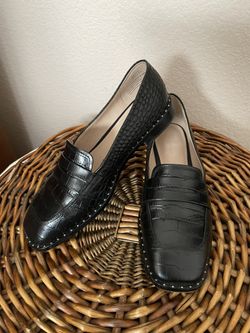 Black Textured flat Dress Shoes