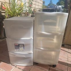 2 -3 DRAWER STORAGE PLASTIC CONTAINERS 