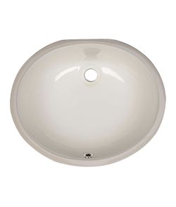 MSI 17.0” (L) x 14.125” (W) x 7.75” (H) Oval Porcelain Ceramic Undermount Bathroom Vanity Vessel Sink, Bisque