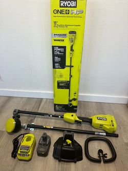 RYOBI ONE+ HP 18V  Whisper Series 15 in. Cordless Capable String Trimmer with 4.0 Ah Battery & Charger