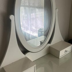 White Vanity w/ stool Included