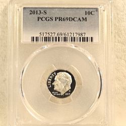#320 Dime 2013 S Pr69 Dcam Coin 