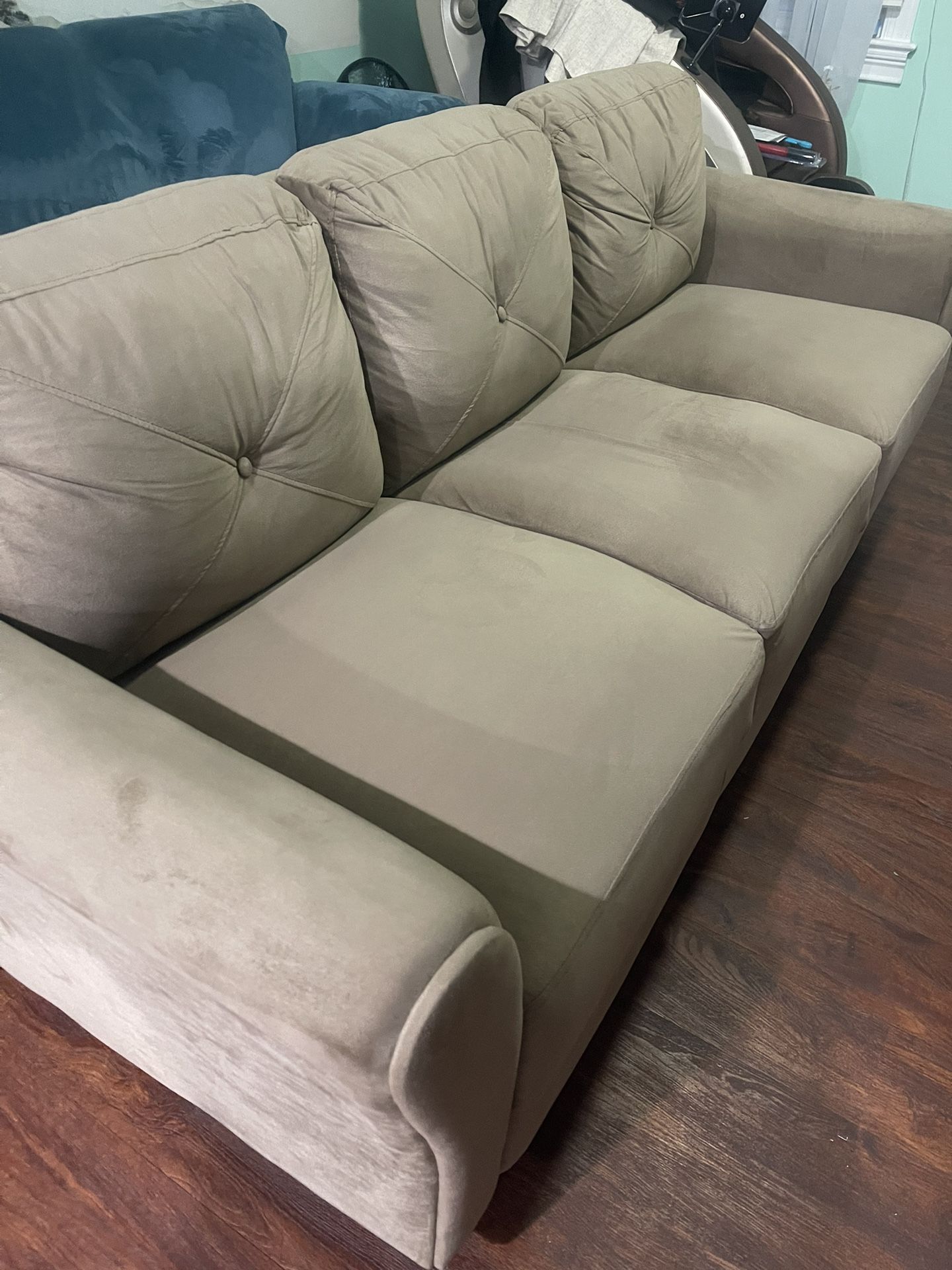 Beige - Harper Tufted Microfiber Sofa - Lifestyle Solutions