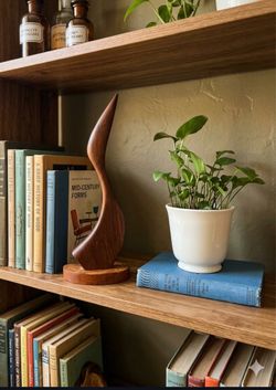 Vintage MCM Hand Carved Wood Bird / Duck Figurine Danish Interior Design