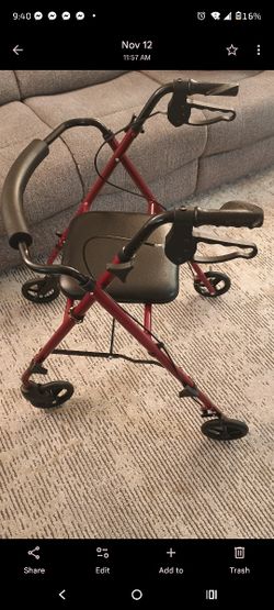 Lightweight Rollator Walker with seat and Backrest