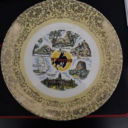 Vintage Wyoming Souvenir Plate