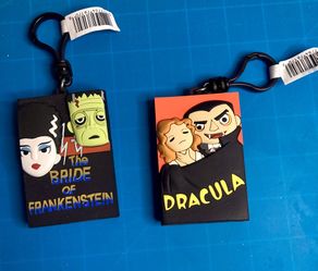Dracula & The Bride of Frankenstein Poster Bag Clip Keychain