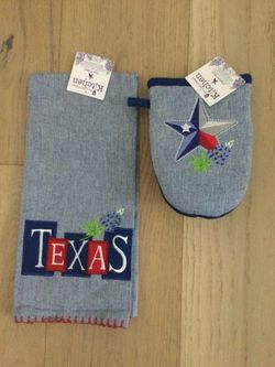Oven Mitten And Towel - Texas Logo