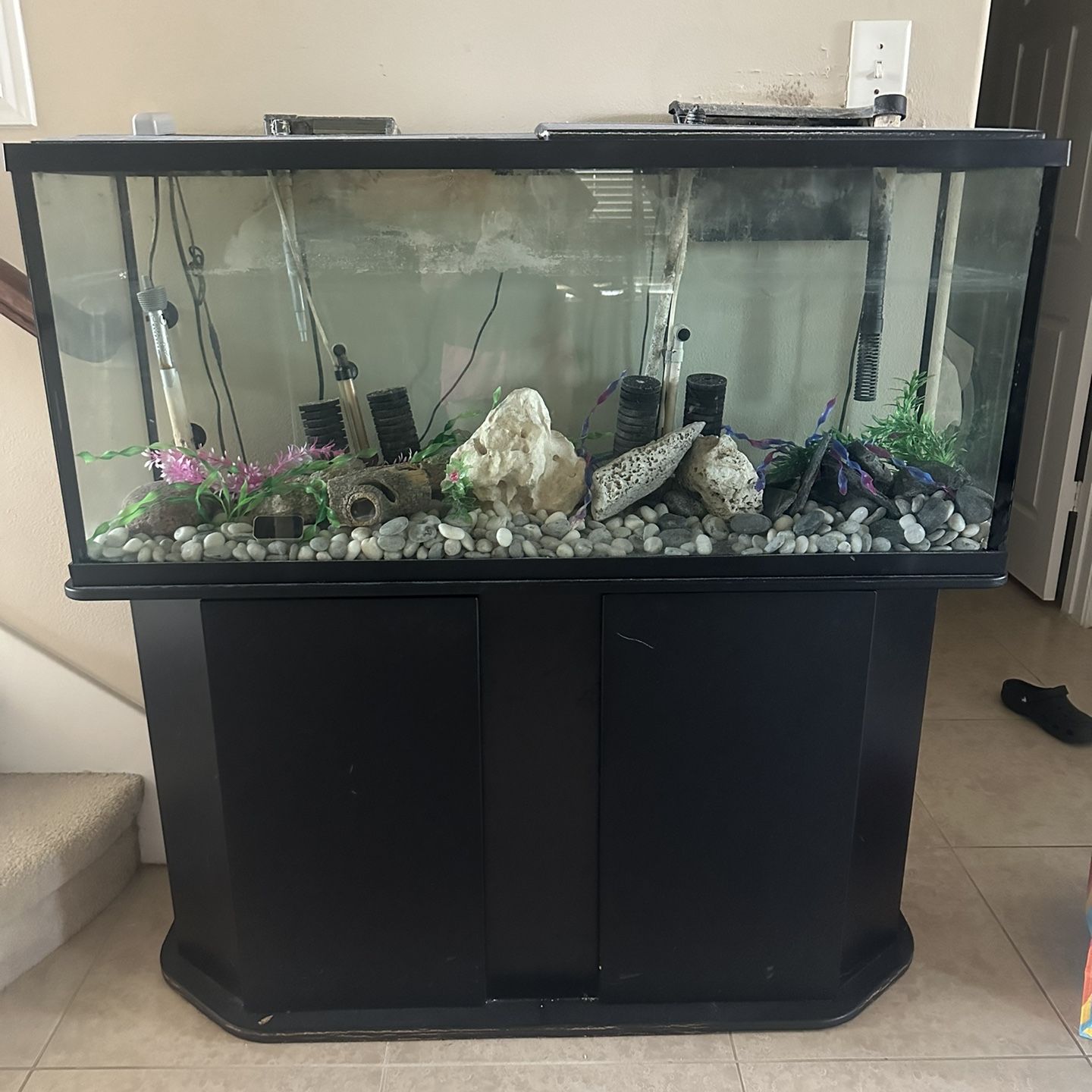 55 gallon fish tank with stand and accessories Heavy Duty 75 Aquarium Power Outlets, Cabinet For Storage Metal Fish Tank Stand Suitable For Fish Tank, making it suitable for 55 55 Gallon Aquarium Aqueon Aquarium