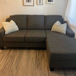 Mor Furniture Lucy Reversible Sofa Chaise in Splash Charcoal $150 OBO