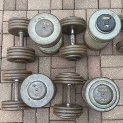Gym - 85lb, 75lb, 70lb, 65lb & 60lb IVANKO | TROY Fixed Vintage Dumbbells