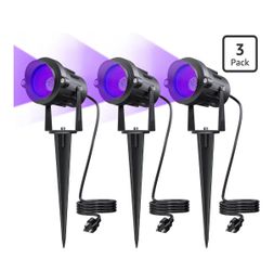 UV Light Outdoor Stake Spotlights 3-Pack