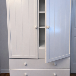 White Wardrobe / Armoire with Drawers
