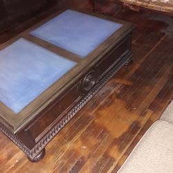 Leather Top Coffee Table