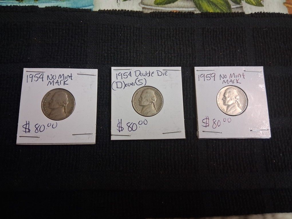 1954 And 1959 ERROR Nickles EACH ONE $80 Dollars