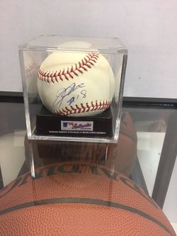 Dodgers signed baseballs.