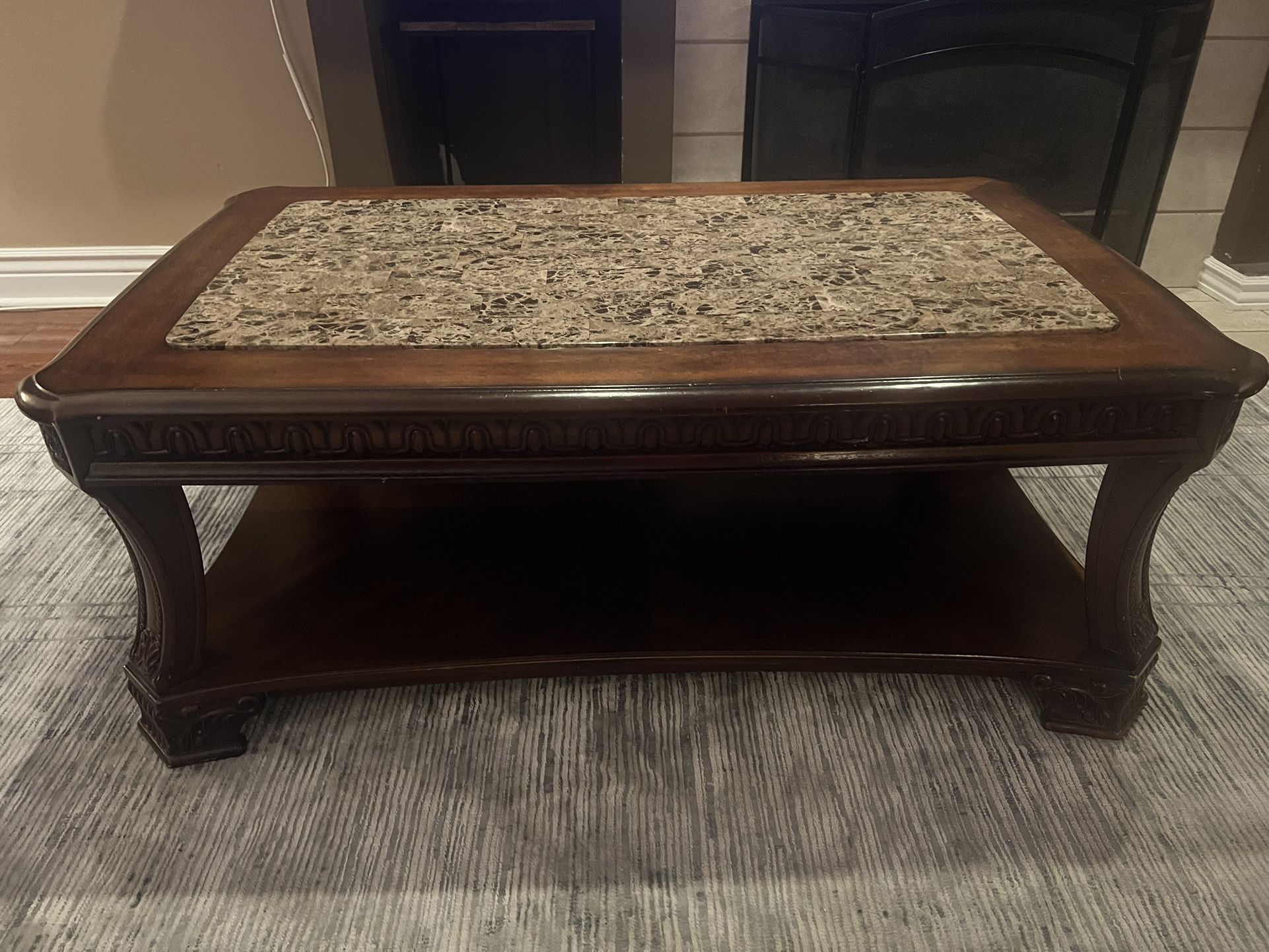 coffee table and two end tables