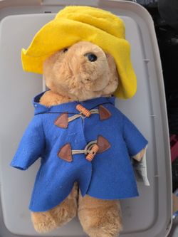 Vintage Eden Paddington Bear 15" Plush Blue Coat & Hat Stuffed Animal Toy