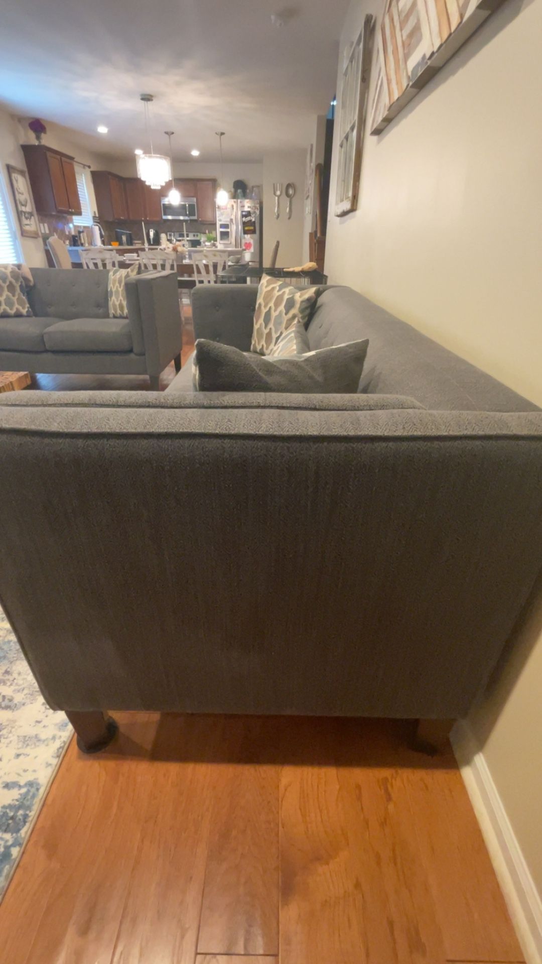 Property Brothers Gray Tuffed Sofa & Loveseat Set