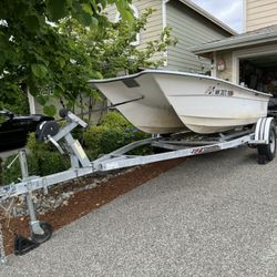 14’ Livingston center console drive with 25H Mercury motor and 16’ Custom trailer