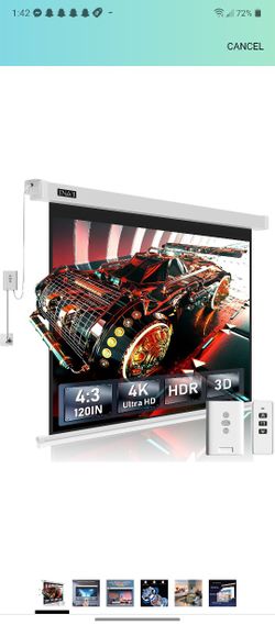 New Projector Screen 120 Inches with Remote