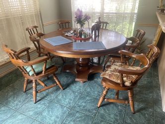 6 top solid wood dining table