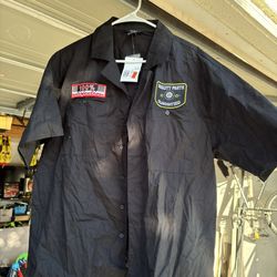 Forever 21 Black Work Shirt L Patches