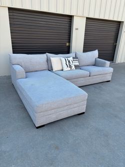 Left Facing Modern Light Grey Sectional.$649 OBO