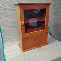 Wooden table top curio display cabinet 20x13x6 inches