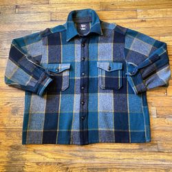 Vintage 50s Woolrich 659 plaid Wool Shirt Jacket Size 14 Mens