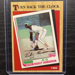 1987 Topps Turn Back The Clock 1982 Signed Rickey Henderson Baseball Card #311