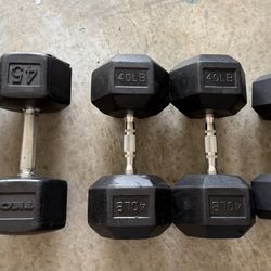 25, 40, 45lb Dumbbells