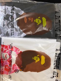 Brand New BAPE T-Shirt Bundle | 2-Pack | Sealed | Black & White
