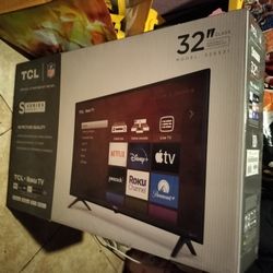 TLC Roku TV, HD Picture Quality, Smart 32" TV, Game Console, Cable Box, Digital TV Tuner and Netflix, Disney, Paramount and Peacock, Brand New in Box.