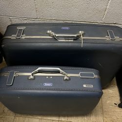 Two Retro Antique Style Suitcases 
