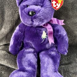 Extremely RARE Ty 1998 Beanie Baby Princess Diana Purple Bear 