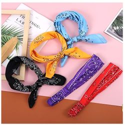 Brand New 6 Bandanas + 6 Headbands
