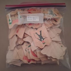 Vintage Wooden 78 Piece Alphabet Puzzle