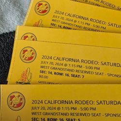Rodeo Tickets For July 20 . $50 For All 5 Come Get Them Now 